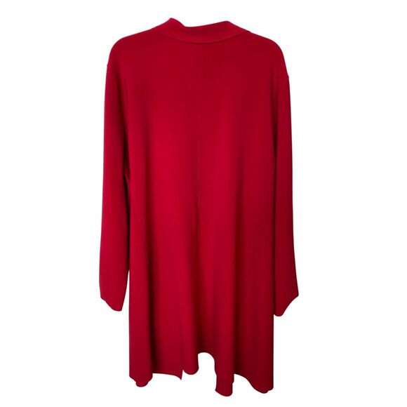 Chicos Red Open Front Long Line Drapey Cardigan Duster Jacket  Chico Size 4 (22) - Picture 2 of 10
